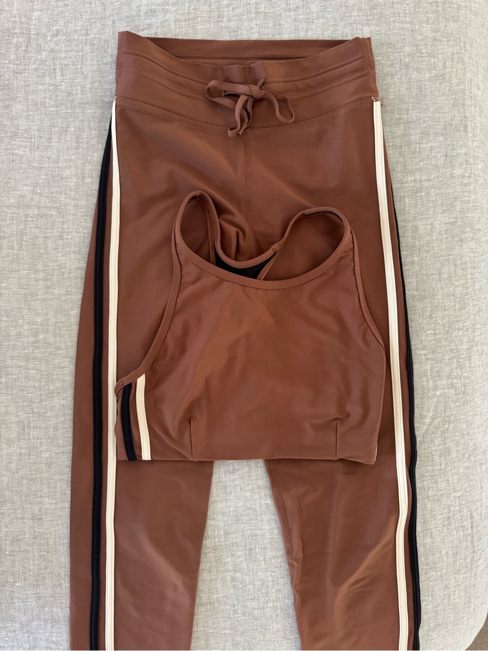 Women’s The Upside XS Brown Set with Stripes